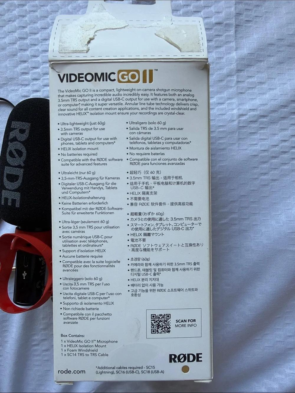 RØDE VideoMic GO II On-Camera Shotgun Microphone - Black & Red